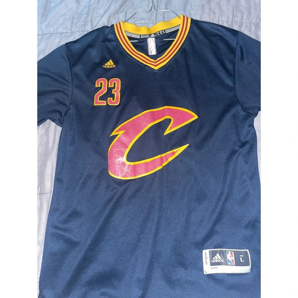 Adidas LeBron James Cleveland Cavaliers Navy Blue Swingman Jersey 23 Mens Large